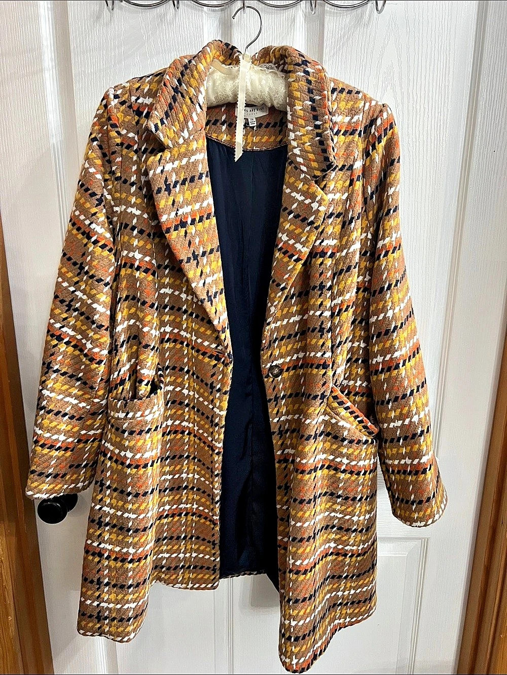 Skies Are Blue Curvy Patterned Coat Size 2X Like New